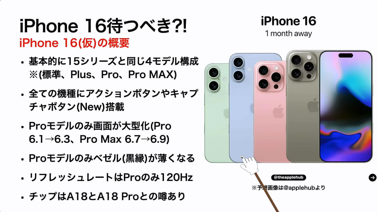 iPhone 16（仮）の概要