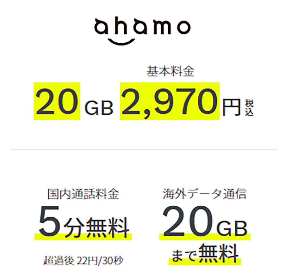 ahamoはネット専用で月20GBか月100GBの大容量プラン！1