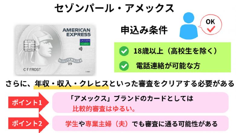 セゾンパール・アメックスの審査基準と申し込み条件！審査は甘いの？メリット・デメリットも解説の画像2