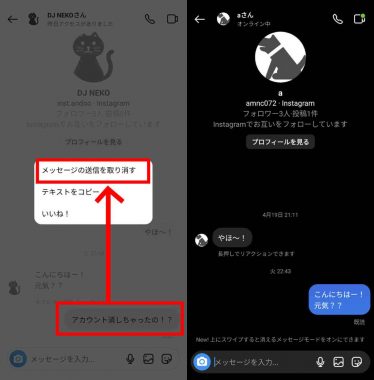 インスタのDM「送信取り消し」の罠と正しいやり方：取り消しは相手にバレるの？の画像3