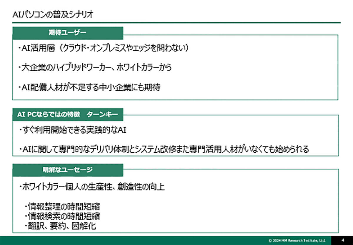 AIパソコン　法人市場向けの普及シナリオ