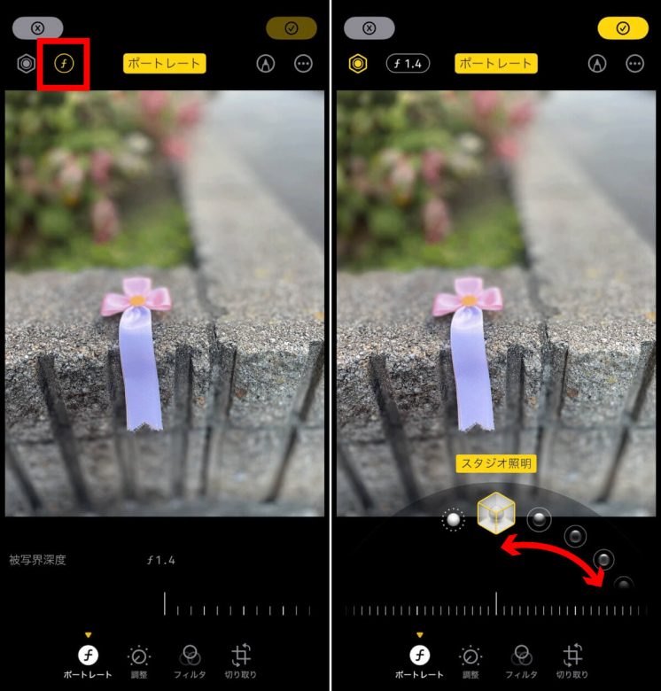 【iPhone】写真にアプリ無しで後からぼかしを入れる方法：背景ぼかしから一部分までの画像3