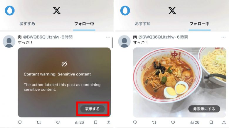 X/Twitter画像に「センシティブな内容」と表示される！iPhoneユーザーの対処法は？の画像3