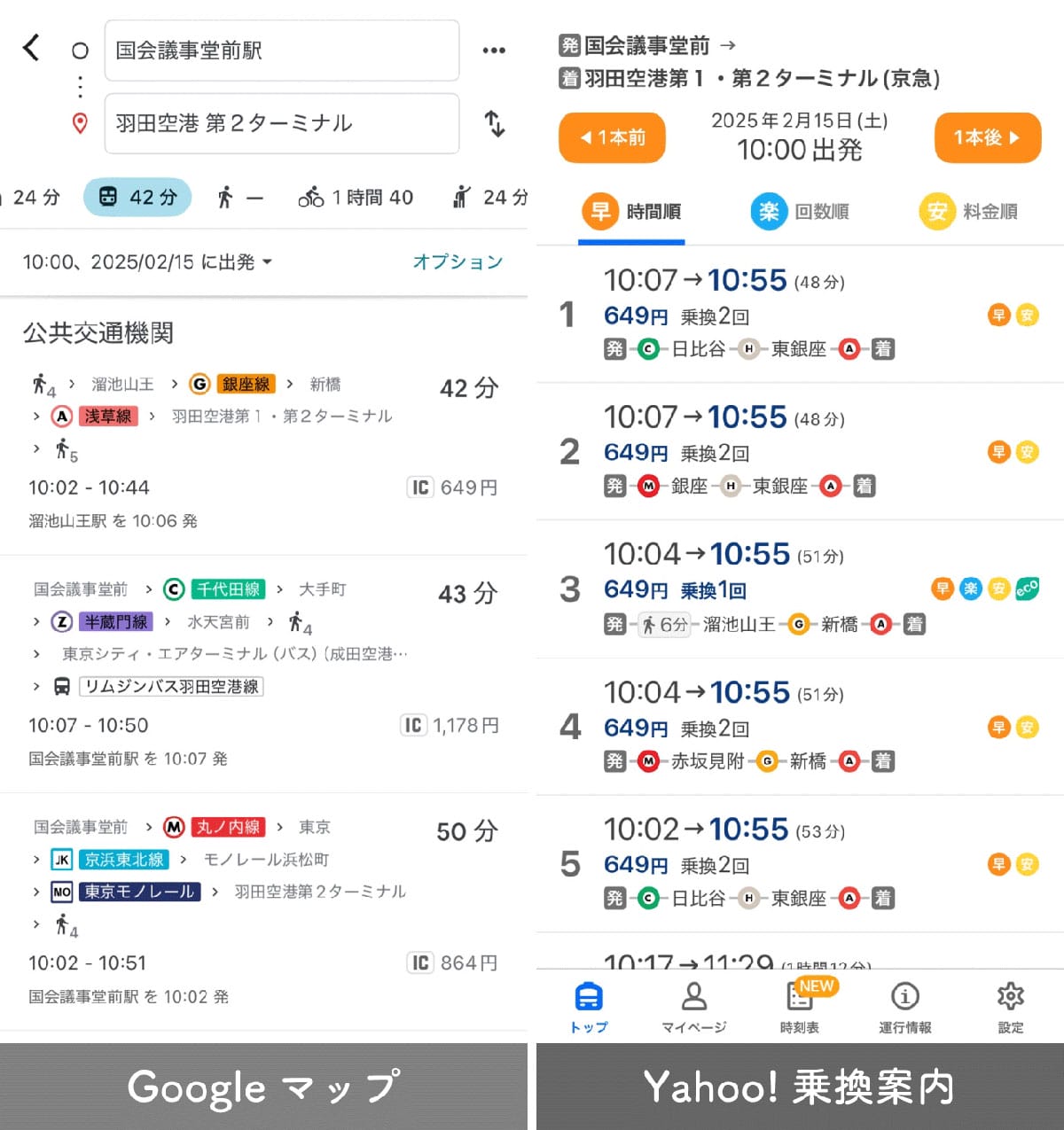 『Googleマップの乗換案内』と『Yahoo!乗換案内』はどちらを信用すべき？乗換案内に性能差はあるのか1