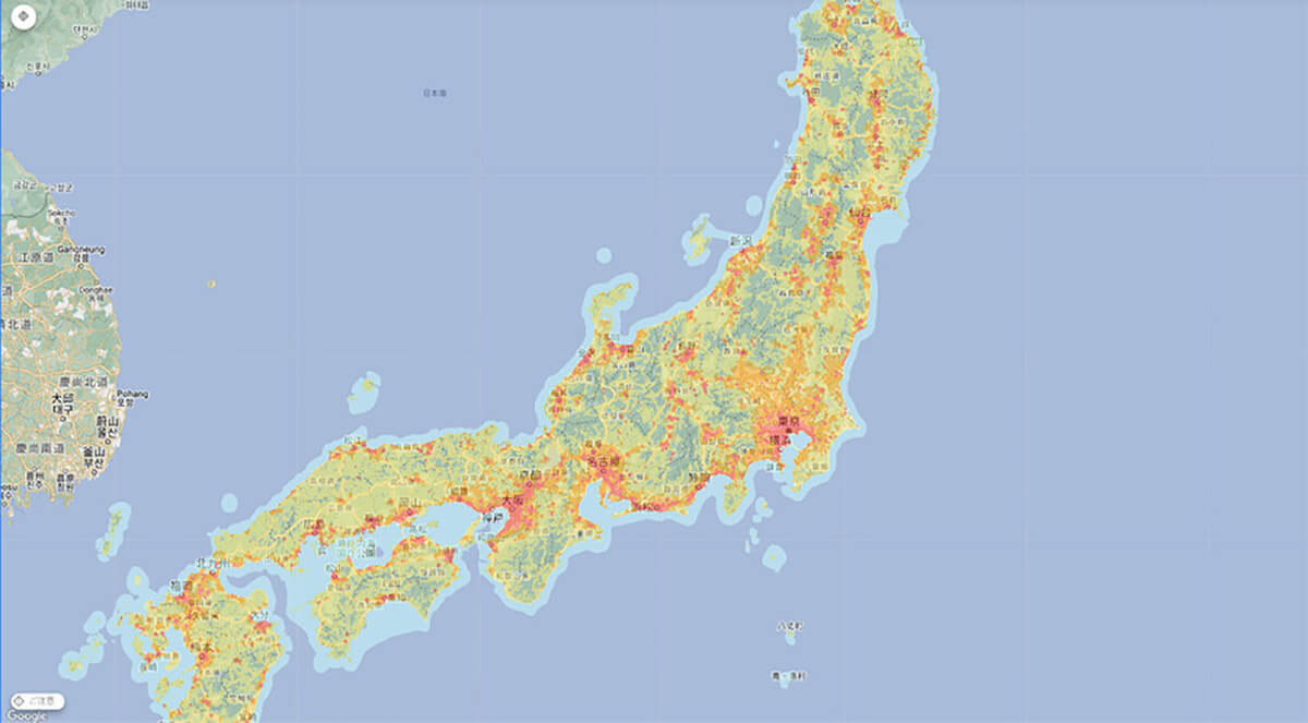 都市圏における5Gの普及