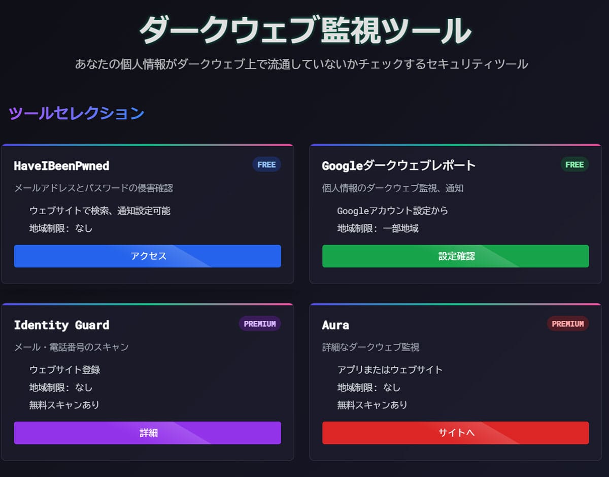 ダークウェブに個人情報が漏れているか自力で確認するには1