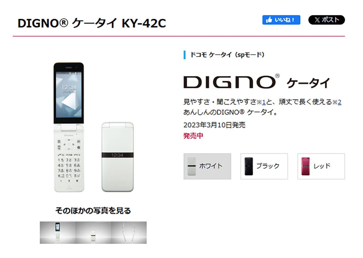 【従来のガラケーに近い】4G LTE対応のガラケーの例1
