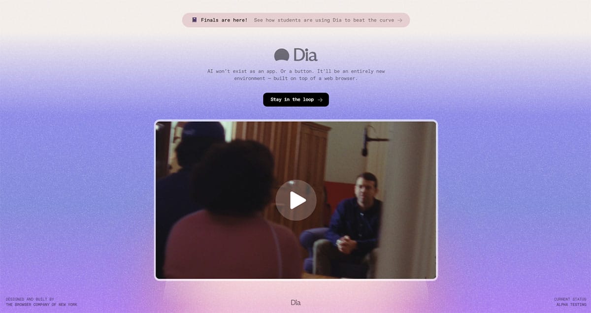 『Arc』開発元が手掛ける新ブラウザ『Dia』とは?1