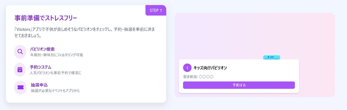 3つの万博アプリの利用シーン1