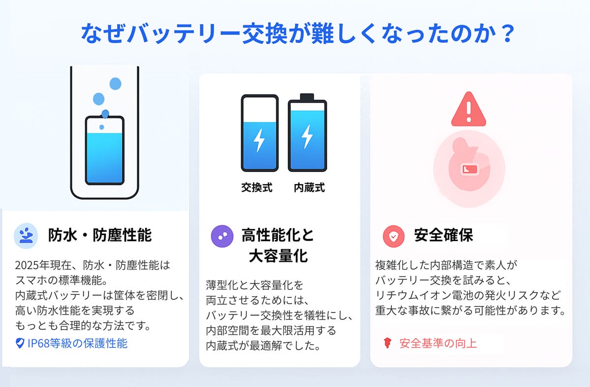 スマホからバッテリー交換の自由度が薄れたのはなぜ?1