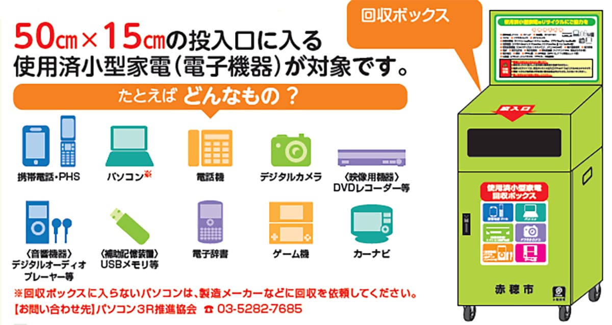 自治体の「小型家電回収ボックス」1