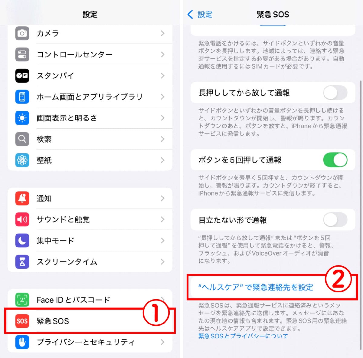 「メディカルID」の登録1