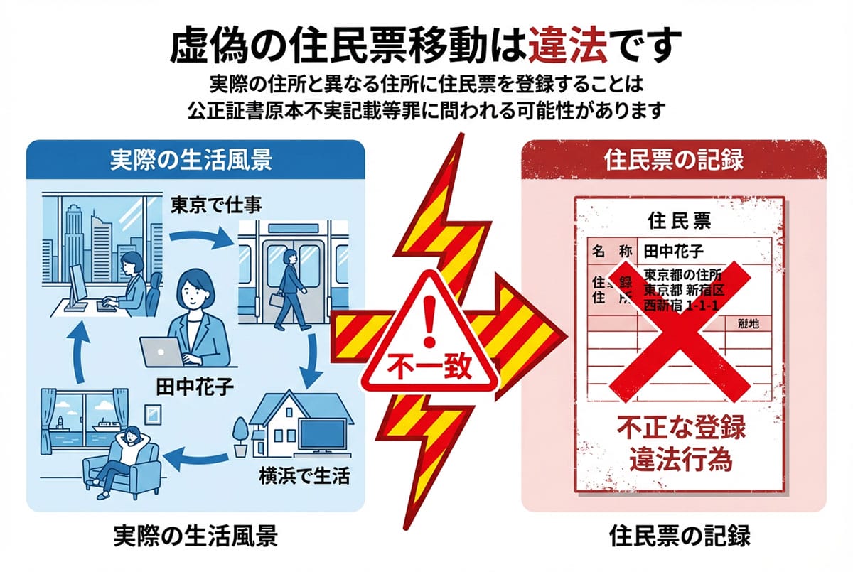 「一瞬だけ住民票を移す」は法律違反1