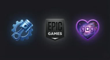 Steam・Epic Games Store・GOGのロゴを並べた比較イメージ