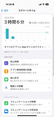 iPhone スクリーンタイムのスクリーンショット